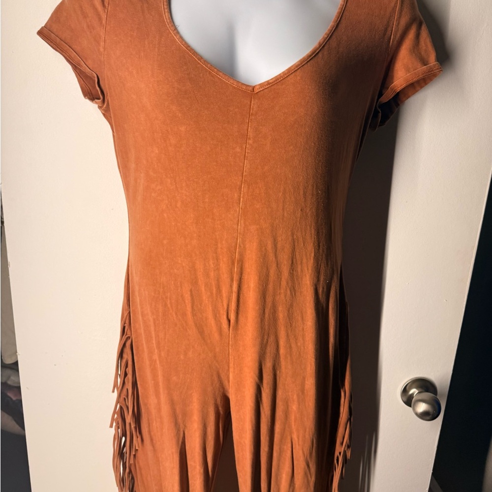 Rust Fringe Jumpsuit - Picture 3 of 5